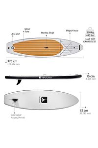Sup Şişme Sörf Tahtası Stand Up Paddle Board 82*320*15 Cm ürün fotoğrafı