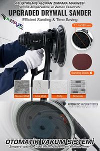 360'ledli 850w Pro Alçıpan Zımpara Makinası Toz Emmeli ürün fotoğrafı