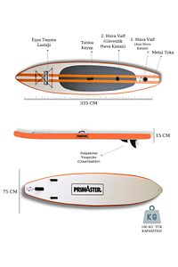Paddle Board Stand Up Sup Şişme Sörf Tahtası 335*75*15 cm ürün fotoğrafı