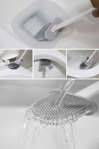 Silikon Klozet Fırçası Banyo Tuvalet Wc Küvet Temizleme Fırçası Duvara Monte Seti ürün fotoğrafı