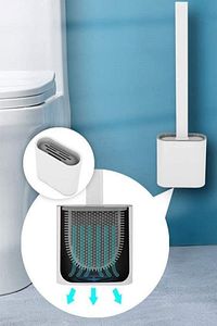 Silikon Klozet Fırçası Banyo Tuvalet Wc Küvet Temizleme Fırçası Duvara Monte Seti ürün fotoğrafı