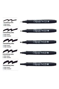 Siyah Supreme Calligraphy Kalemi Set 1.0-2.0-3.0-4.0-5.0 ürün fotoğrafı
