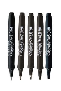 Siyah Supreme Calligraphy Kalemi Set 1.0-2.0-3.0-4.0-5.0 ürün fotoğrafı