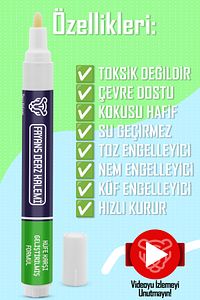2li Beyaz Derz Kalemi Hızlı Kuruyan Yedek Uç Su Bazlı Kokusuz Derz Dolgu Fayans Yenileme Boyası ürün fotoğrafı