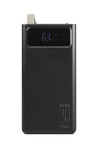 30.000 Mah Dijital Göstergeli Gerçek 30.000 Mah Garantili Işıklı Type-c Girişli Tx30 Siyah Powerbank ürün fotoğrafı