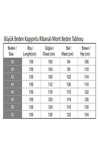 Büyük Beden Kapşonlu Ribanalı Mont Siyah 15500 ürün fotoğrafı