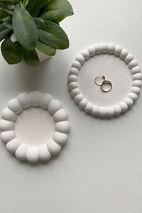Bubble 2’li Dekoratif Beton Tabak Takı Tabağı Bardak Altlığı ürün fotoğrafı
