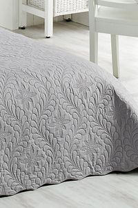 İvy Gri Çift Kişilik Microfiber Kapitone Yatak Örtüsü ürün fotoğrafı