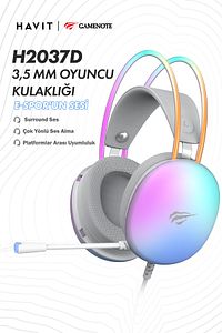 Gamenote H2037D RGB Gaming Mikrofonlu Oyuncu Kulaklığı 3.5mm Jack ürün fotoğrafı
