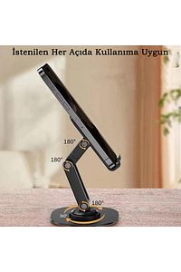 Masa Üstü Tablet ve Telefon Tutucu Stand 3 Kademeli 360 Derece Döndürülebilir ürün fotoğrafı