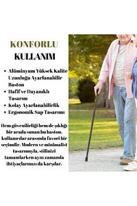 Baston Ayarlanabilir 80-100 Denge Bastonu Siyah ürün fotoğrafı