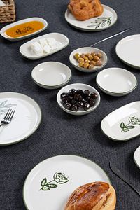 14 Parça 6 Kişilik Handmade Yeşil Çiçek Kahvaltı Takımı - Lüx Kahvaltılık Sunum Seti ürün fotoğrafı