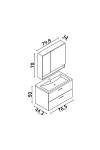 Home Batum 80 Cm Mdf Banyo Dolabı Seti ürün fotoğrafı