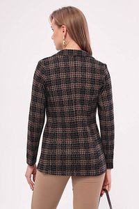 Kadın Vizon Tek Düğmeli Ekose Ceket ARM-19K001131 ürün fotoğrafı
