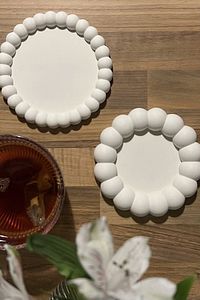 Bubble 2’li Dekoratif Beton Tabak Takı Tabağı Bardak Altlığı ürün fotoğrafı