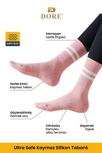 Orijinal Unisex 3 Çift Kaymaz Pilates Ve Yoga Plates Kaydırmaz Tabanlı Çorap Siyah Beyaz Pembe ürün fotoğrafı