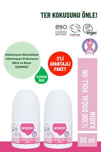 %100 Doğal Roll-On Kadın Deodorant Ter Kokusu Önleyici Bitkisel Leke Bırakmayan Vegan 50 ml X 2 Adet ürün fotoğrafı