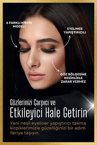 Takma Kirpik Seti 6farklı Model Kalem 2 Adet Kalem(SİYAH-ŞEFFAF)yapıştırıcılı (APARAT HEDİYE) ürün fotoğrafı