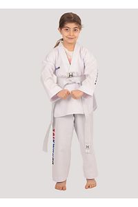 Taekwondo/Tekvando Acemi Elbise Kıyafeti (Dobok) Beyaz Yaka Unisex ürün fotoğrafı