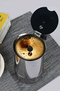 Çelik Ocak Üstü 9 Cup Fincan 450 ml Moka Pot Espresso Cin285-9 ürün fotoğrafı