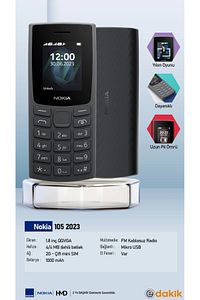 105 2023 Tuşlu Cep Telefonu ( Türkiye Resmi Distribütör Garantili) ürün fotoğrafı