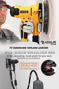 360'ledli 850w Pro Alçıpan Zımpara Makinası Toz Emmeli ürün fotoğrafı