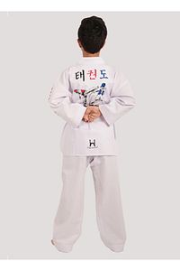 Taekwondo/Tekvando Acemi Elbise Kıyafeti (Dobok) Beyaz Yaka Unisex ürün fotoğrafı