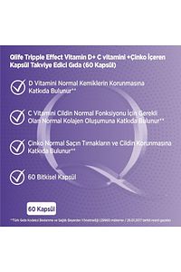 Üçlü Vitamin Takviyesi C, D Ve Çinko 60 Kapsül ürün fotoğrafı