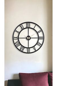 Muyika Roma Yeni Koleksiyon Dekoratif Siyah Metal Siyah Duvar Saati 41x41cm Mds-41 ürün fotoğrafı