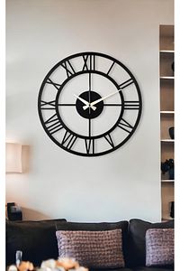 Muyika Roma Yeni Koleksiyon Dekoratif Siyah Metal Siyah Duvar Saati 41x41cm Mds-41 ürün fotoğrafı