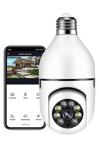 Ampul Kamera Harekete Duyarlı Gece Görüşlü Kablosuz Bebek Izleme Kamerası Güvenlik Akıllı Wifi 360hd ürün fotoğrafı