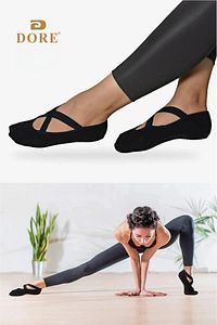Orijinal Kadın 2 Çift Kaymaz Tabanlı Pilates Yoga Dans Bale Plates Kaydırmaz Çorap - Standart Beden ürün fotoğrafı