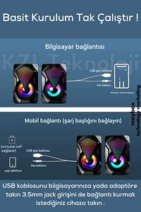 A Bass Bilgisayar Hoparlörü Pc Laptop Notebook Telefon Hoparlör 3.5 Mm Jack Usb Speaker ürün fotoğrafı