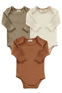 Flavor 3 Parça Unisex Bebek Uzun Kollu Pamuk Bodysuit Takımı Yenidoğan Ve Çocuk Hediye Seti ürün fotoğrafı