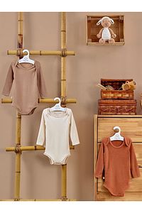 Flavor 3 Parça Unisex Bebek Uzun Kollu Pamuk Bodysuit Takımı Yenidoğan Ve Çocuk Hediye Seti ürün fotoğrafı
