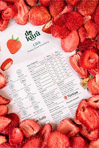 Çilek Kuru Meyve Cipsi - Dondurularak Kurutulmuş Freeze Dried Çıtır Çilek ürün fotoğrafı
