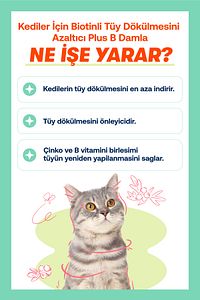 Kediler İçin Biotinli Tüy Dökülmesini Azaltıcı Plus B Damla 50ml ürün fotoğrafı