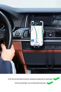 Bluetooth Wireless Bt5.1 Usb To 3,5mm Araç Kiti Bluetooth Araç Içi Fm Transmitter Hifi Ses Destekli ürün fotoğrafı