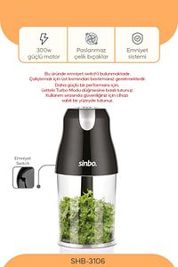 Shb-3106 4 Bıçaklı 1500 ml Doğrayıcı 300W ürün fotoğrafı