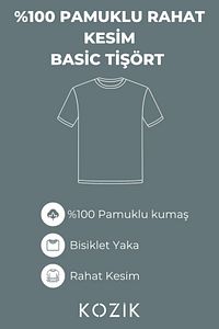 Erkek Tişört Erkek Çoklu Standart Kesim Bisiklet Yaka %100 Pamuk 5'li Tişört Paketi ürün fotoğrafı
