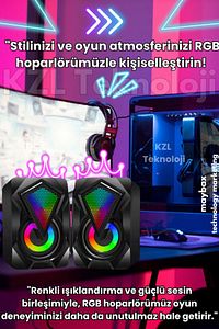 A+ BaSS RGB Işıklı Bilgisayar Laptop Mobile Tablet Uyumlu PC Oyuncu Hoparlörü 6 Watt 3.5mm Aux Jack ürün fotoğrafı