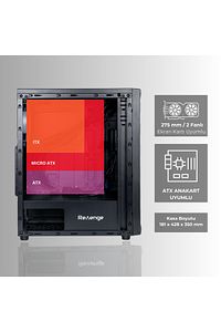 X-drive 4 Adet Rainbow Fanlı Mesh Panel Temperli Cam Gaming Oyuncu Bilgisayar Kasası (PSU YOK) ürün fotoğrafı