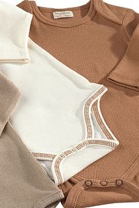 Flavor 3 Parça Unisex Bebek Uzun Kollu Pamuk Bodysuit Takımı Yenidoğan Ve Çocuk Hediye Seti ürün fotoğrafı