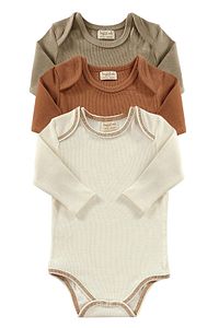 Flavor 3 Parça Unisex Bebek Uzun Kollu Pamuk Bodysuit Takımı Yenidoğan Ve Çocuk Hediye Seti ürün fotoğrafı