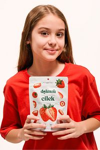 Çilek Kuru Meyve Cipsi - Dondurularak Kurutulmuş Freeze Dried Çıtır Çilek ürün fotoğrafı