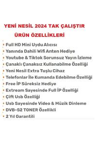 Çanaklı Çanaksız Wifi Anten Dahil Sinema Dizi Youtube Tiktok Dahil Full HD Uydu Alıcısı Free İp Tv ürün fotoğrafı