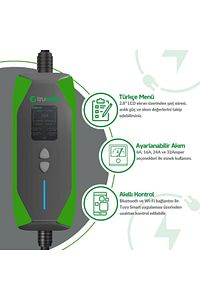 Zt305 Taşınabilir Elektrikli Araç Şarj Cihazı 32a/7kw/220v (5 METRE) ürün fotoğrafı