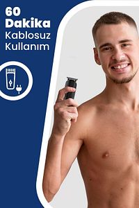 Drive Islak Kuru Ipx7 Su Geçirmez Yıkanabilir 14 In 1 Standlı Erkek Bakım Seti ürün fotoğrafı