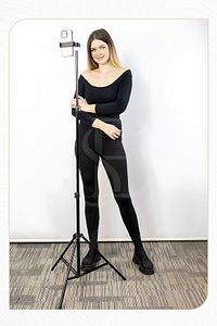 Tripod 2.1 Mt 360 Döner Başlıklı Telefon Tutucu Ring Light Metal Işık Stüdyo Lamba Ayağı ürün fotoğrafı