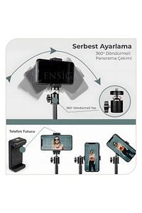 Tripod 2.1 Mt 360 Döner Başlıklı Telefon Tutucu Ring Light Metal Işık Stüdyo Lamba Ayağı ürün fotoğrafı